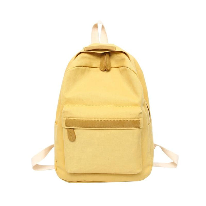Korean Simple Canvas School Backpack