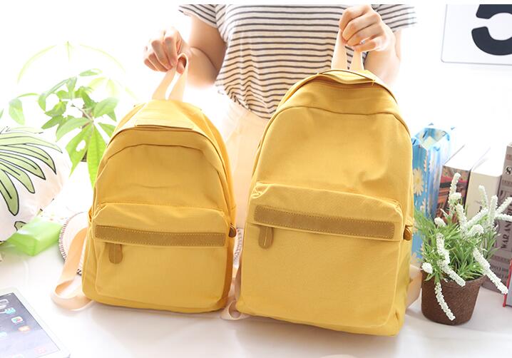 Korean Simple Canvas School Backpack