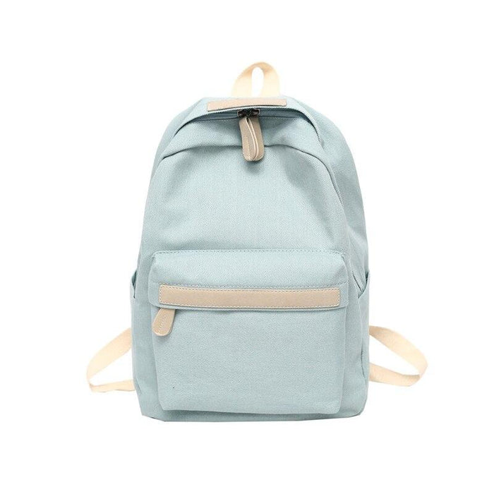 Korean Simple Canvas School Backpack