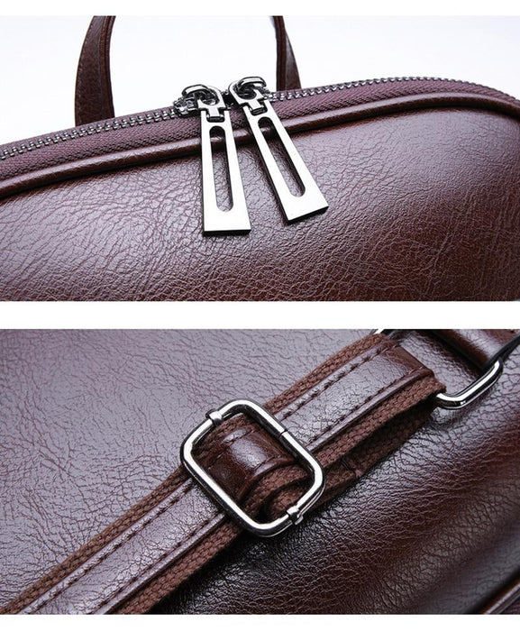 Sleek Faux Leather Backpack