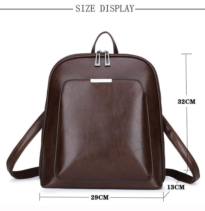 Sleek Faux Leather Backpack