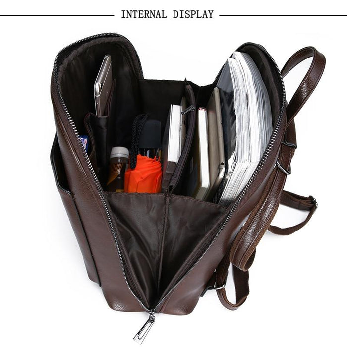 Sleek Faux Leather Backpack