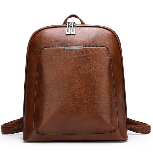 Sleek Faux Leather Backpack