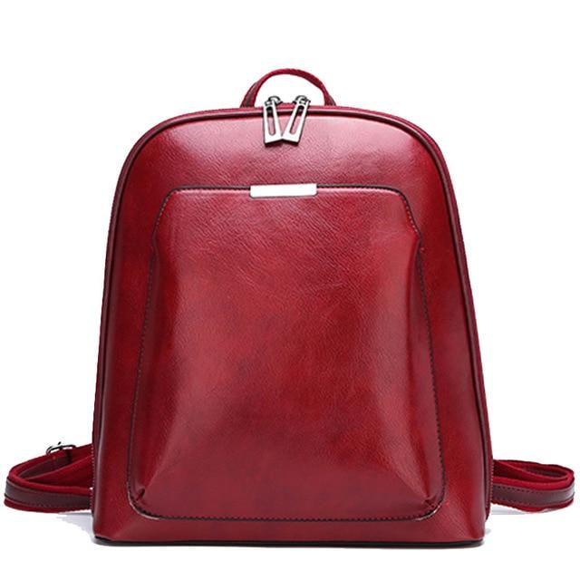 Sleek Faux Leather Backpack