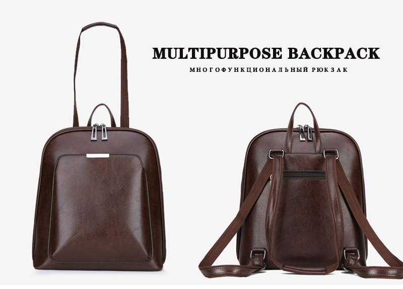 Sleek Faux Leather Backpack