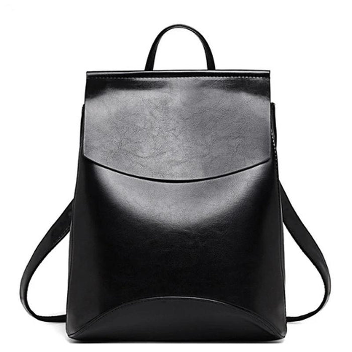Slim Faux Leather Backpack