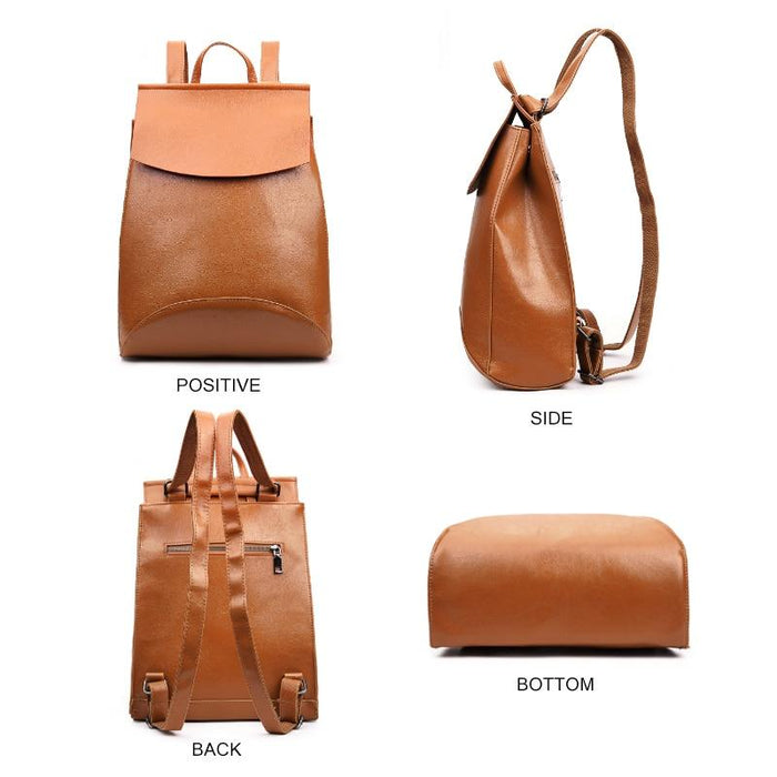 Slim Faux Leather Backpack