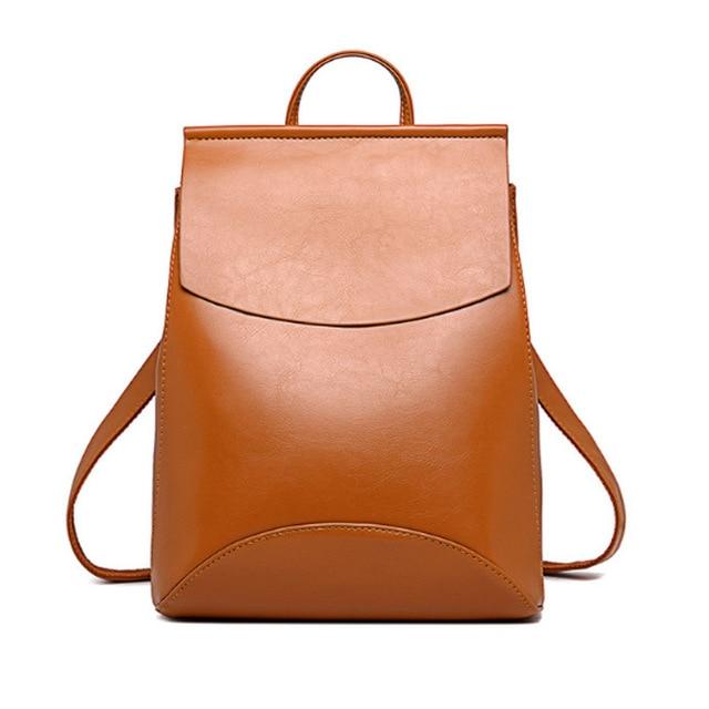 Slim Faux Leather Backpack