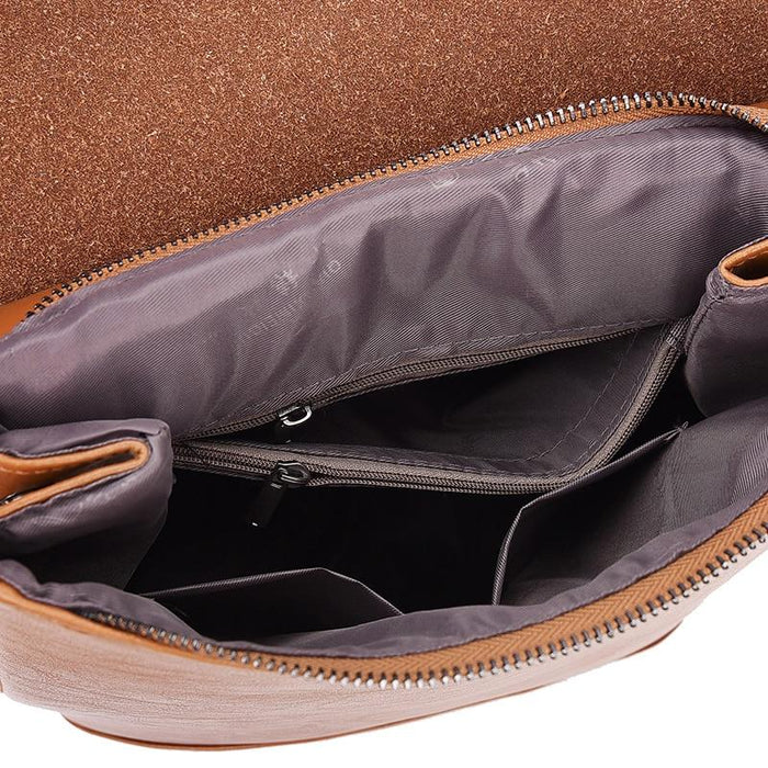 Slim Faux Leather Backpack