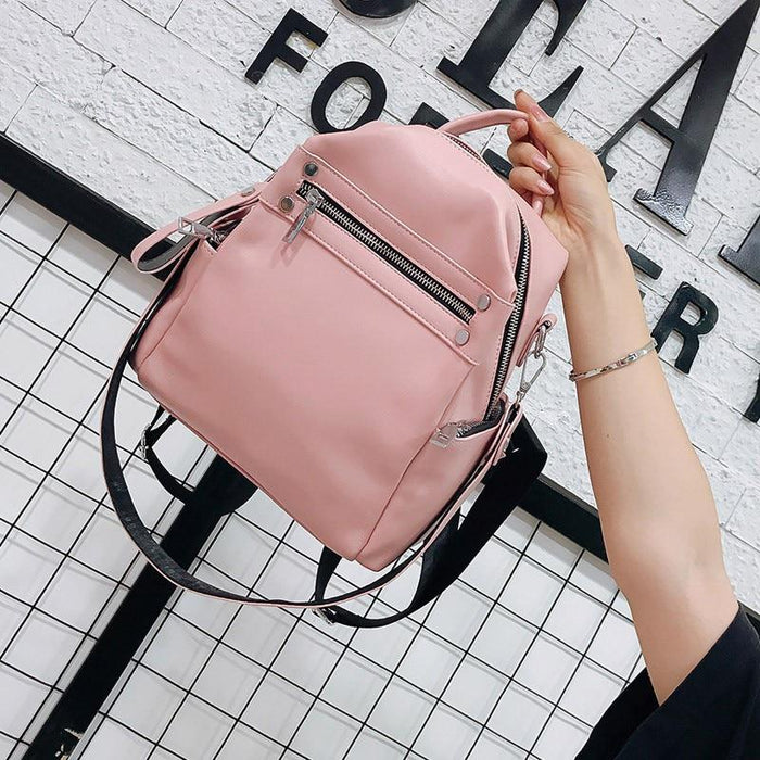 Small Faux Leather Travel Backpack Purse