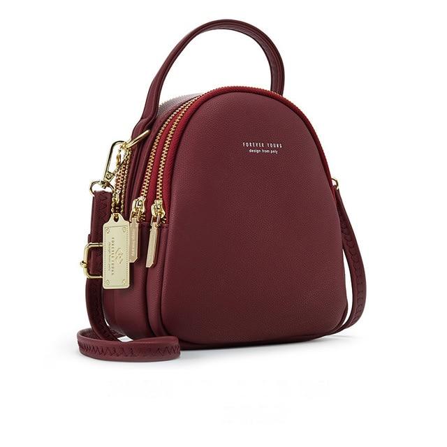 Soft Faux Leather Mini Backpack Purse
