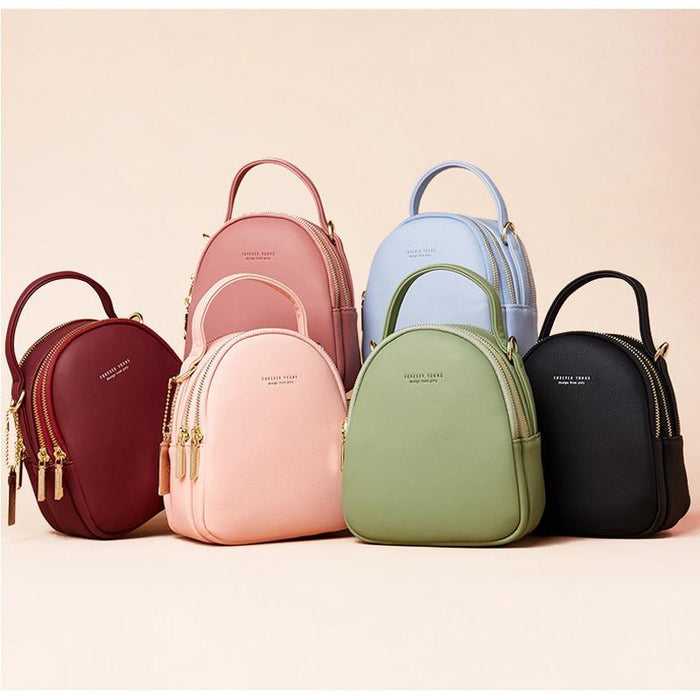 Soft Faux Leather Mini Backpack Purse