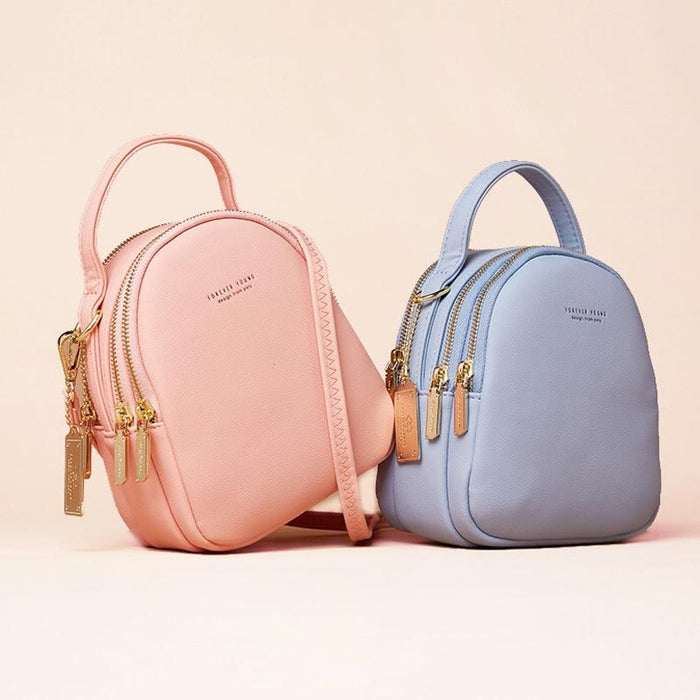 Soft Faux Leather Mini Backpack Purse