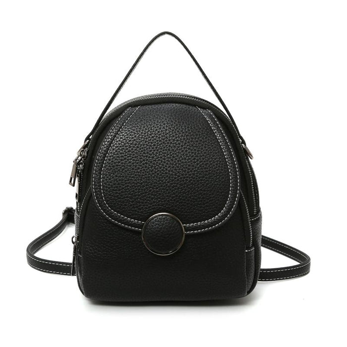Faux Leather Mini Backpack Purse
