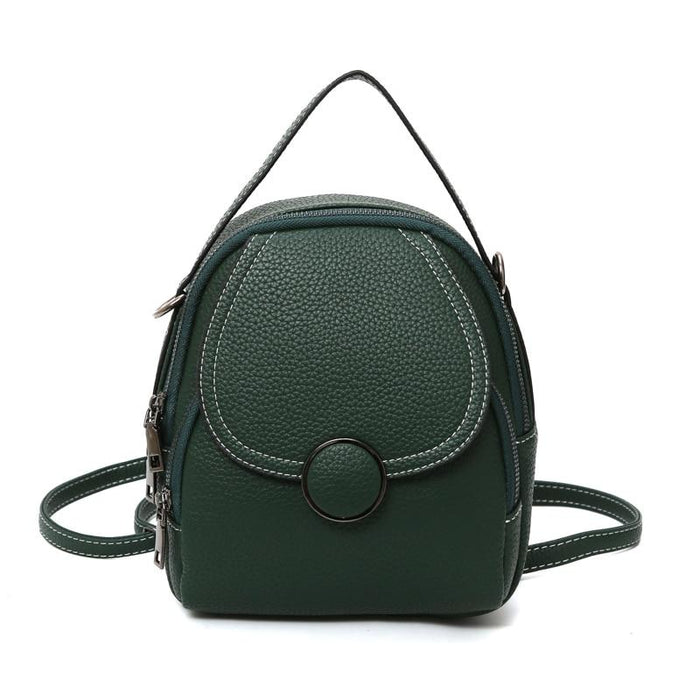 Faux Leather Mini Backpack Purse