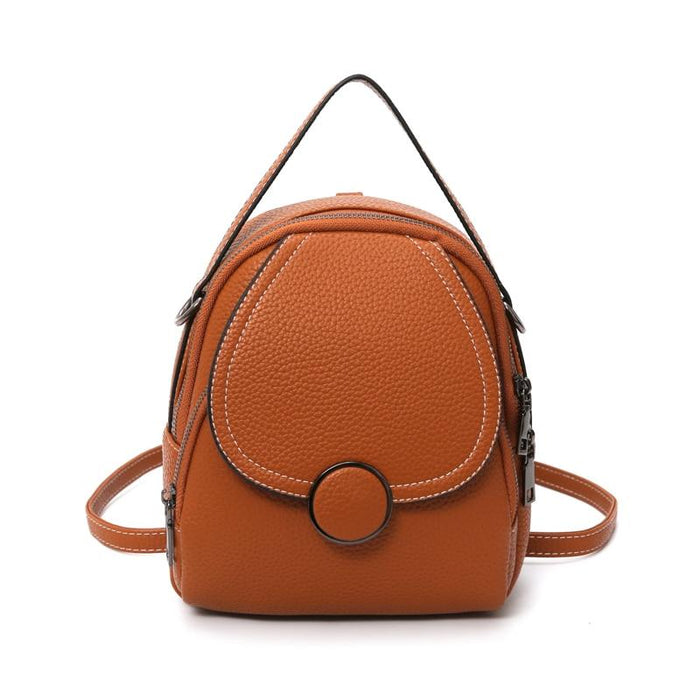 Faux Leather Mini Backpack Purse