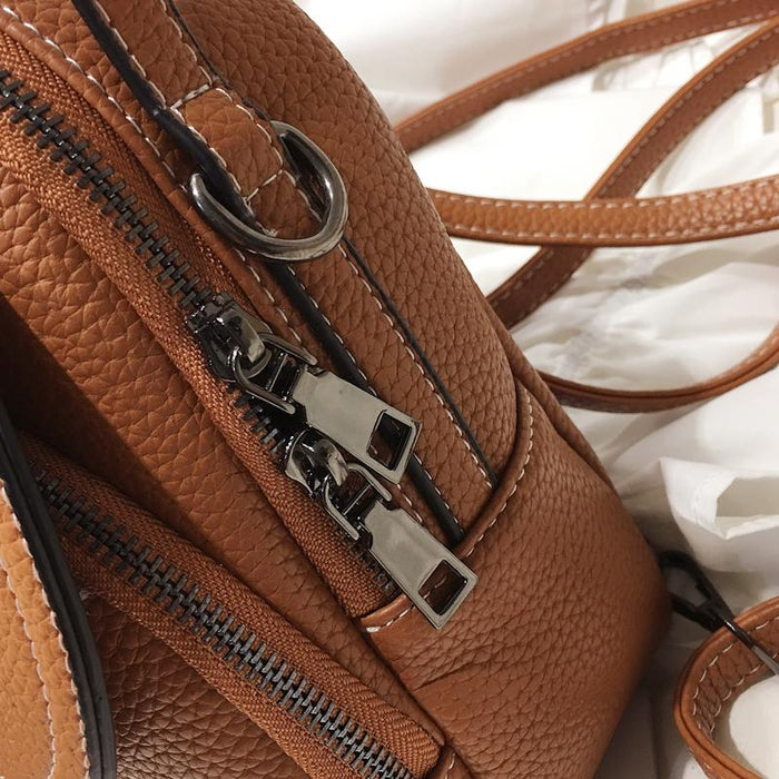 Faux Leather Mini Backpack Purse