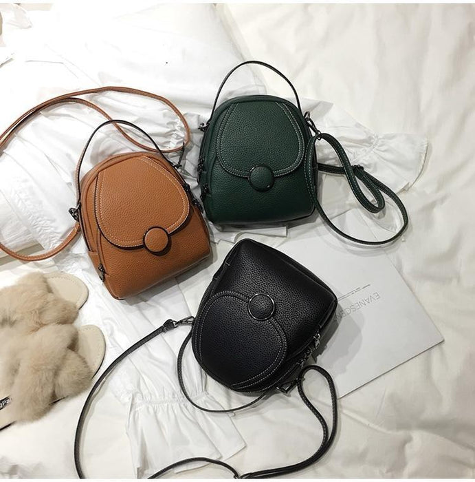 Faux Leather Mini Backpack Purse