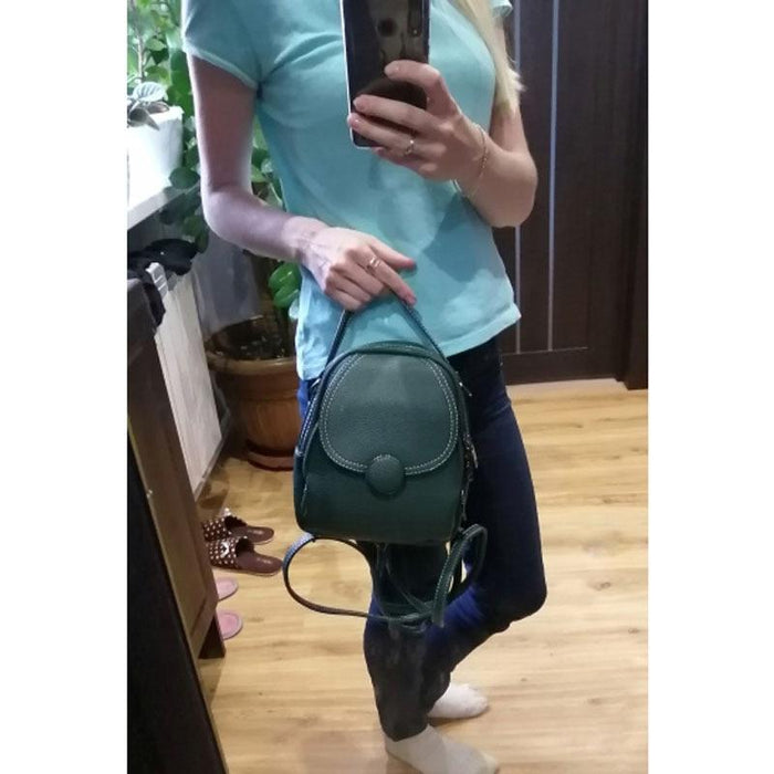 Faux Leather Mini Backpack Purse