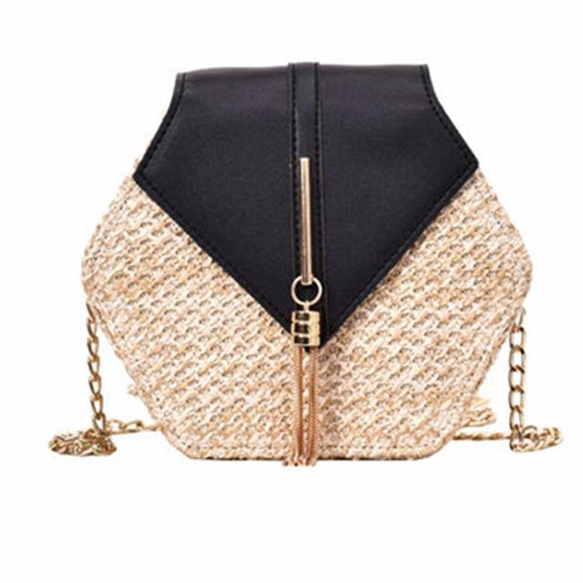 Straw Hexagon Rattan Bag