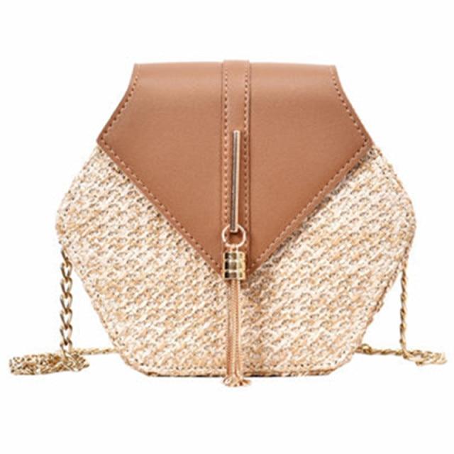 Straw Hexagon Rattan Bag