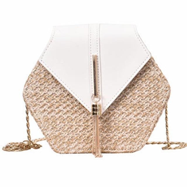 Straw Hexagon Rattan Bag