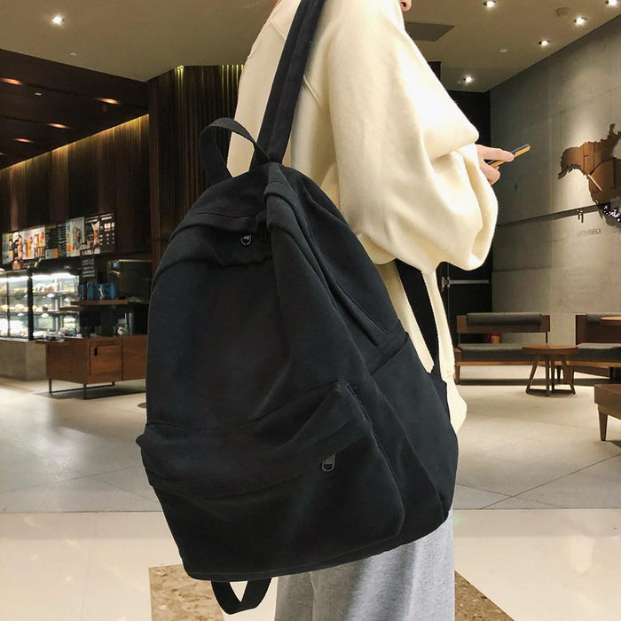 Simple Basic Canvas School Backpack