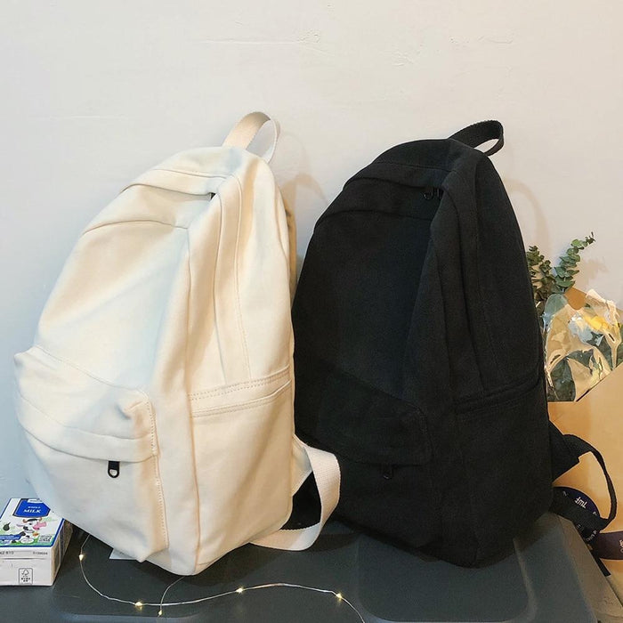 Simple Basic Canvas School Backpack