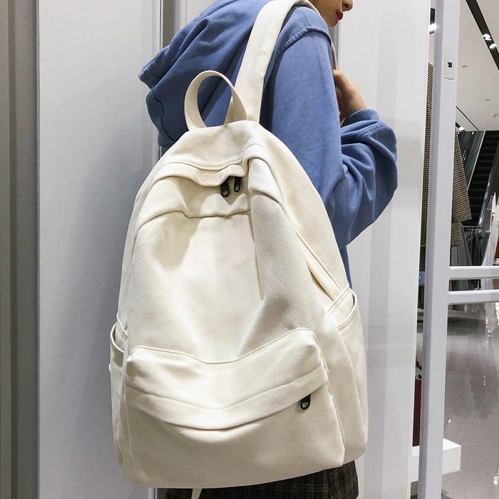 Simple Basic Canvas School Backpack