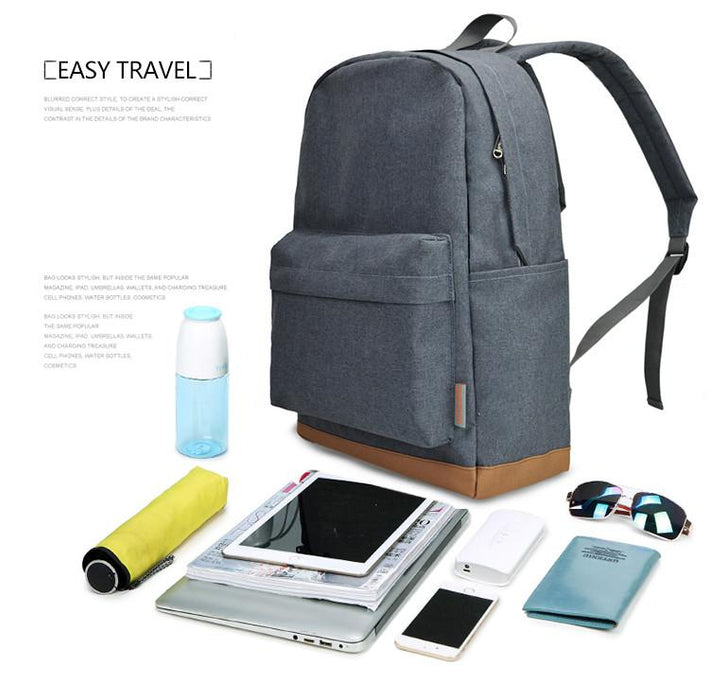 Plain Classic Canvas School Backpack