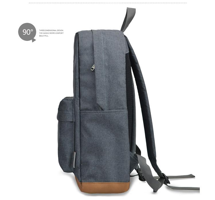 Plain Classic Canvas School Backpack