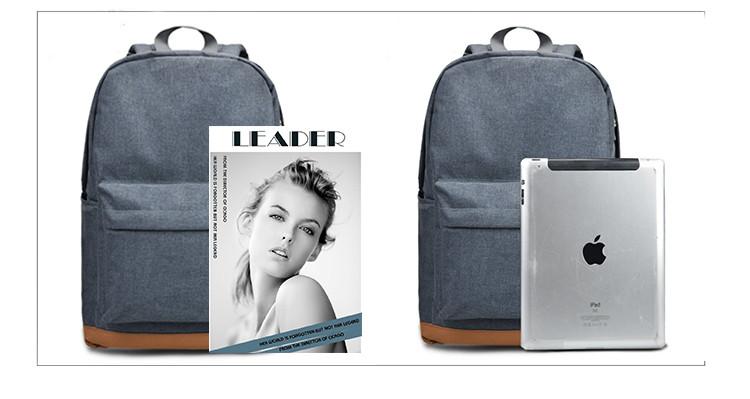Plain Classic Canvas School Backpack