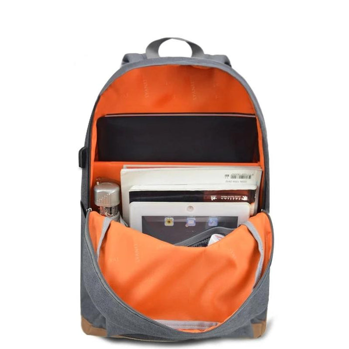 Plain Classic Canvas School Backpack