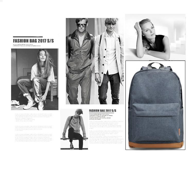 Plain Classic Canvas School Backpack
