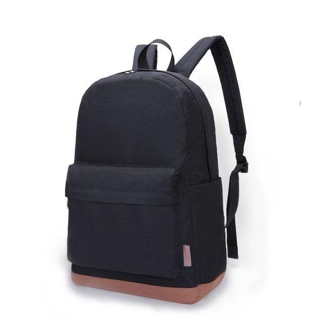 Plain Classic Canvas School Backpack