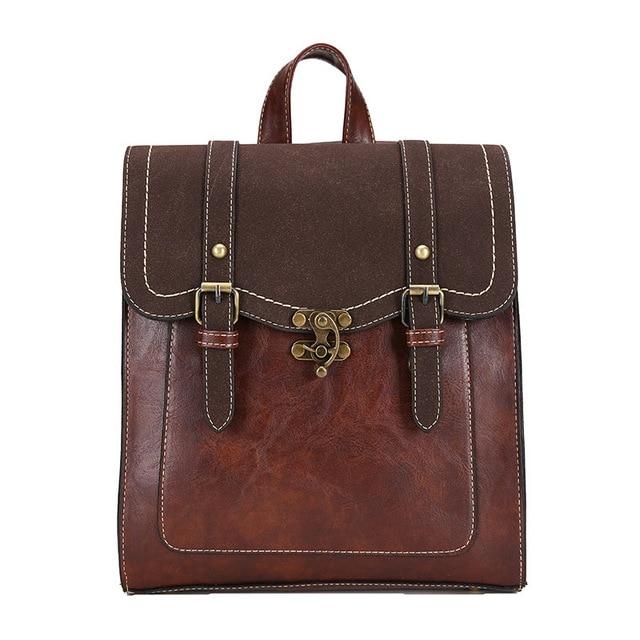 The Book Bag - Vintage Faux Leather Backpack