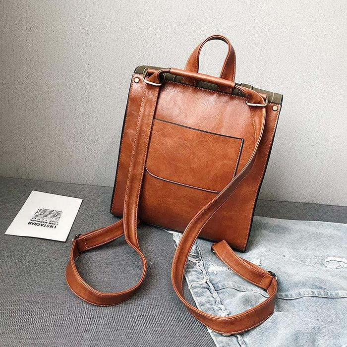 The Book Bag - Vintage Faux Leather Backpack