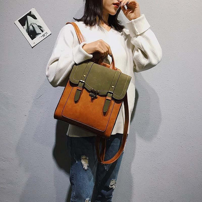 The Book Bag - Vintage Faux Leather Backpack