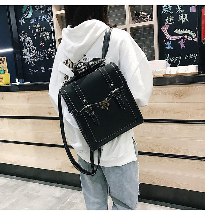 The Book Bag - Vintage Faux Leather Backpack