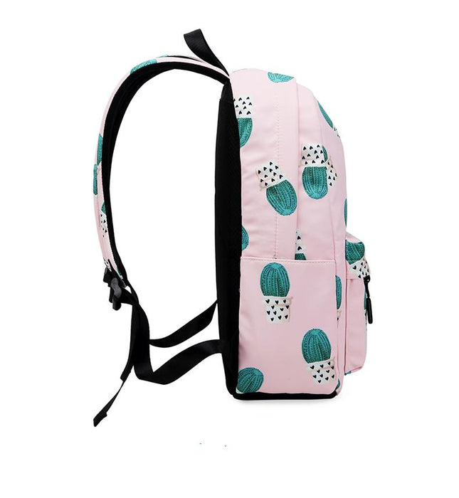 Simple Cactus Waterproof School Backpack