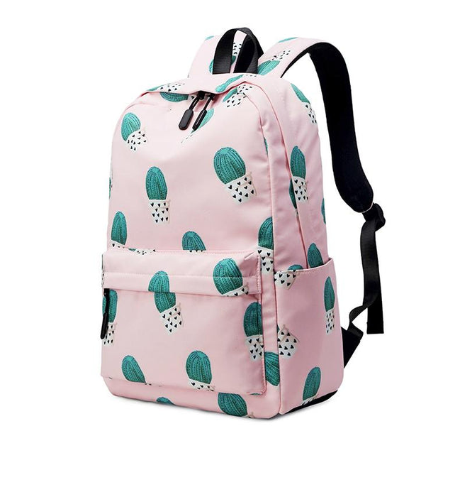 Simple Cactus Waterproof School Backpack
