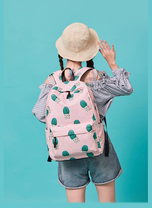 Simple Cactus Waterproof School Backpack