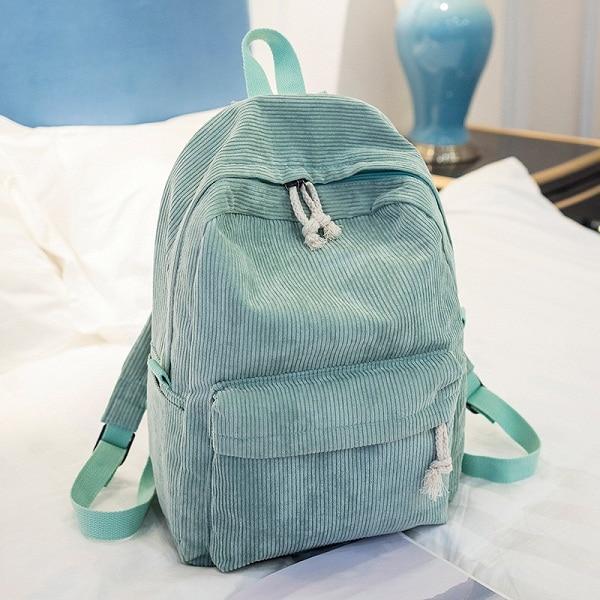 Small Corduroy School Backpack Bookbag