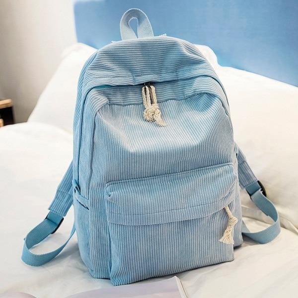 Small Corduroy School Backpack Bookbag