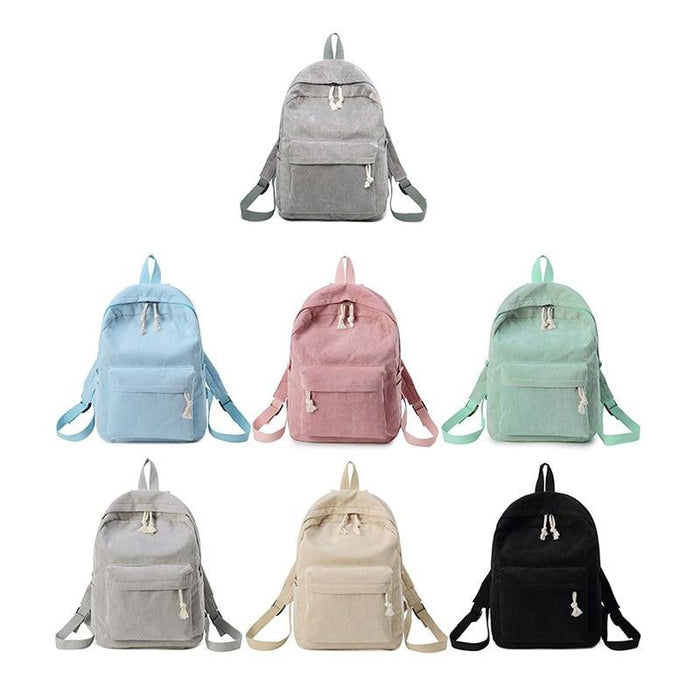 Small Corduroy School Backpack Bookbag