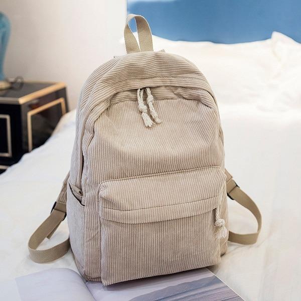 Small Corduroy School Backpack Bookbag