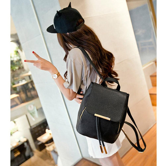 The Faux-Leather Flip Top Backpack