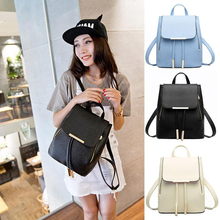 The Faux-Leather Flip Top Backpack