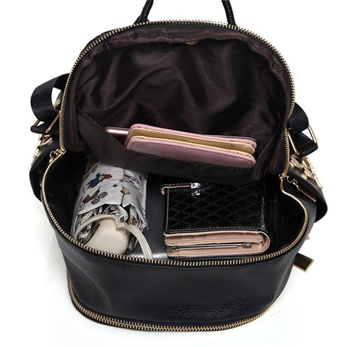 The Stripe - Faux Leather Striped Backpack