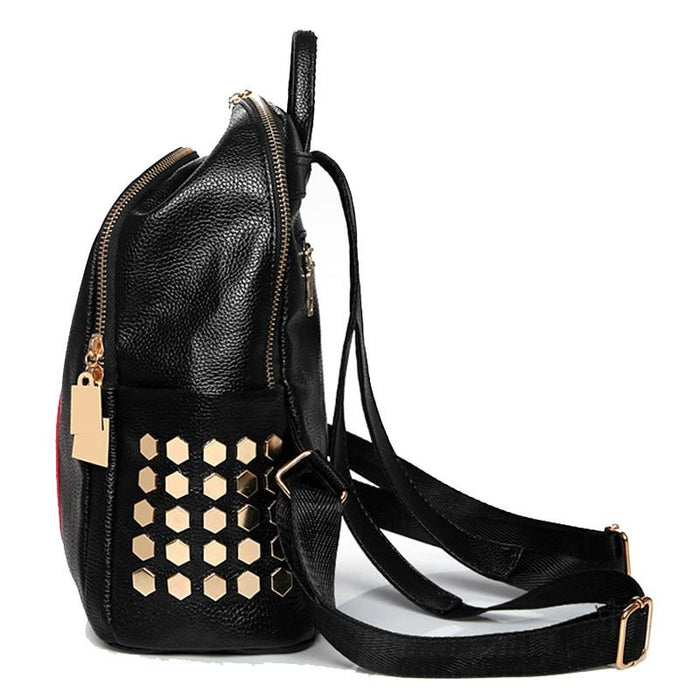 The Stripe - Faux Leather Striped Backpack
